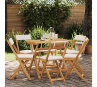 vidaXL Sillas Bistro de Exterior 6 uds. Blanco Crema