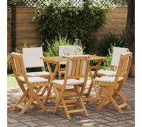 vidaXL Sillas Bistro de Exterior 6 uds. Blanco Crema