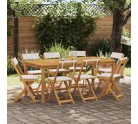 vidaXL Sillas Bistro de Exterior 8 uds. Blanco Crema