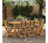 vidaXL Sillas Bistro de Exterior 8 uds. Gris oscuro