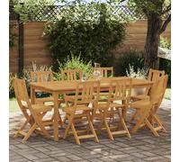 vidaXL Sillas Bistro de Exterior 8 uds. Natural