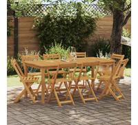 vidaXL Sillas Bistro de Exterior 8 uds. Natural