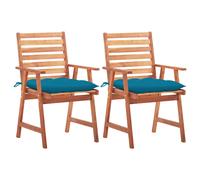 vidaXL Sillas comedor de jardín 2 uds madera maciza acacia y cojines