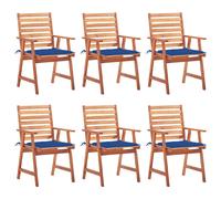 vidaXL Sillas comedor de jardín y cojines 6 uds madera maciza acacia