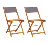 vidaXL Sillas de bistró 2 uds madera maciza acacia y tela antracita