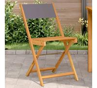 vidaXL Sillas de bistró 2 uds madera maciza acacia y tela antracita