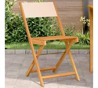 vidaXL Sillas de bistró 2 uds madera maciza acacia y tela beige