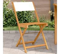 vidaXL Sillas de bistró 2 uds madera maciza acacia y tela crema blanco