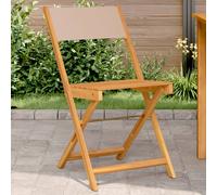 vidaXL Sillas de bistró 2 uds madera maciza acacia y tela gris taupe