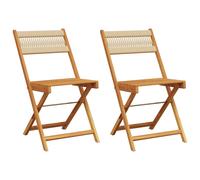 Vidaxl sillas de bistró 2 uds madera maciza de acacia y cuerda beige