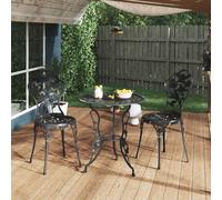 vidaXL Sillas de bistró 2 unidades aluminio fundido negro