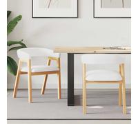 vidaXL: 2 sillas de comedor, madera maciza de caucho natural, 54 x 57 x 73 cm