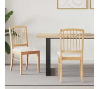 vidaXL: 2 sillas de comedor, madera de caucho maciza, color natural