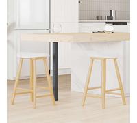 vidaXL: 2 sillas de comedor, madera maciza de caucho, color natural, 46 x 37 x 63 cm