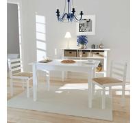 vidaXL Sillas de comedor clásicas madera maciza de caucho terciopelo blanco 2 uds