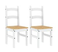 vidaXL Sillas de comedor 2 uds madera maciza pino blanco 40x46x99 cm