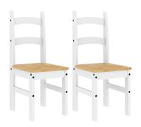 vidaXL Sillas de comedor 2 uds madera maciza pino blanco 40x46x99 cm