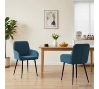 vidaXL: 2 sillas de comedor, terciopelo azul, 57 x 50 x 85 cm