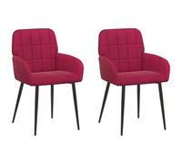 vidaXL Sillas de comedor 2 uds. Terciopelo Rojo vino 56.5 x 50 x 85 cm