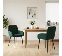 vidaXL: 2 sillas de comedor, terciopelo, color verde oscuro, 57 x 50 x 85 cm
