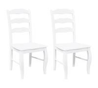 vidaXL Sillas de Comedor, 2 Unidades, Blancas, de Madera Maciza y Caucho