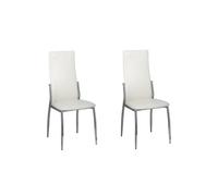 vidaXL Sillas de comedor cuero sintético blanco cromo 2 unidades