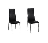 vidaXL Sillas de comedor en cromo y cuero sintético negro – 2 unidades