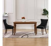 vidaXL Sillas de comedor 2 unidades de tela negras