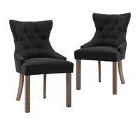 vidaXL Sillas de comedor 2 unidades de tela negras
