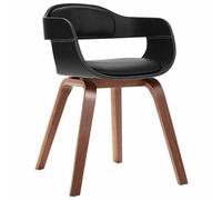 vidaXL Sillas de comedor 2 unidades madera curvada y cuero sintético en color Marrón/Gris oscuro y marrón/Gris oscuro y más | cómodas modernas ergonómicas para comedor cocina salón hogar