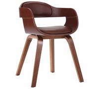 vidaXL Sillas de comedor 2 unidades madera curvada y cuero sintético en color Marrón/Gris oscuro y marrón/Gris oscuro y más | cómodas modernas ergonómicas para comedor cocina salón hogar