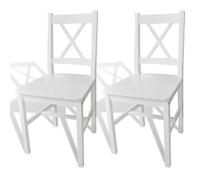 vidaXL Sillas de comedor 2 unidades madera de pino blanco