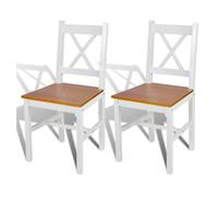 Vidaxl sillas de comedor 2 unidades madera de pino blanco