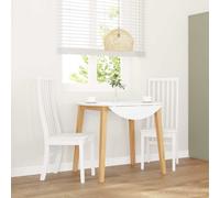 vidaXL Sillas de comedor 2 unidades madera maciza de caucho blanco
