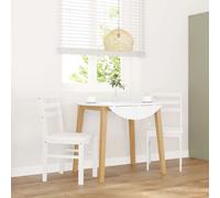 vidaXL Sillas de comedor 2 unidades madera maciza de caucho blanco