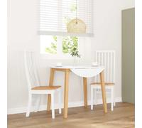vidaXL Sillas de comedor 2 unidades – Madera maciza de caucho, blancas, ergonómicas