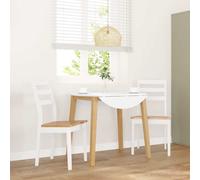 vidaXL Sillas de comedor 2 unidades madera maciza de caucho blanco