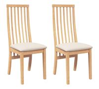 vidaXL Sillas de comedor 2 unidades madera maciza de caucho en color Blanco/Blanco y gris/Natural y claro y más | cómodas modernas ergonómicas para comedor cocina salón hogar
