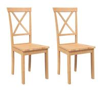 vidaXL Sillas de Comedor 2 Unidades Madera Maciza de Caucho, Silla de Comedor, Silla de Cocina, Asiento de Comedor, Silla, Silla de Sala de Estar