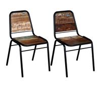 vidaXL Sillas de comedor 2 unidades madera maciza reciclada