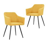 vidaXL Sillas de comedor 2 unidades tela amarillo