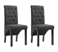 vidaXL Sillas de comedor 2 unidades tela color en color Crema/Gris claro/Negro y más | cómodas modernas ergonómicas para comedor cocina salón hogar
