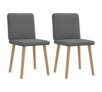 vidaXL Sillas de comedor 2 unidades tela gris oscuro