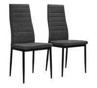 Vidaxl sillas de comedor 2 unidades tela gris oscuro