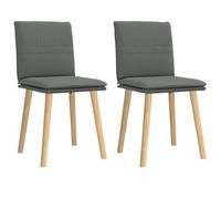 vidaXL Sillas de comedor 2 unidades tela gris oscuro