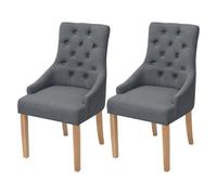 vidaXL Sillas de comedor 2 unidades tela gris oscuro