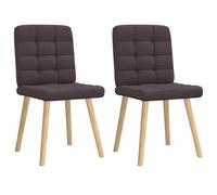 vidaXL Sillas de comedor 2 unidades tela marrón oscuro