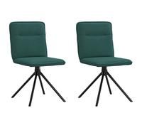 vidaXL Sillas de comedor 2 unidades tela verde oscuro