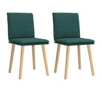 vidaXL Sillas de comedor 2 unidades tela verde oscuro