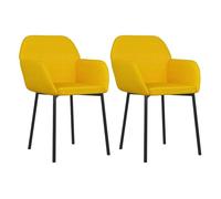 vidaXL Sillas de comedor Asiento butaca de terciopelo amarillo 2 unidades